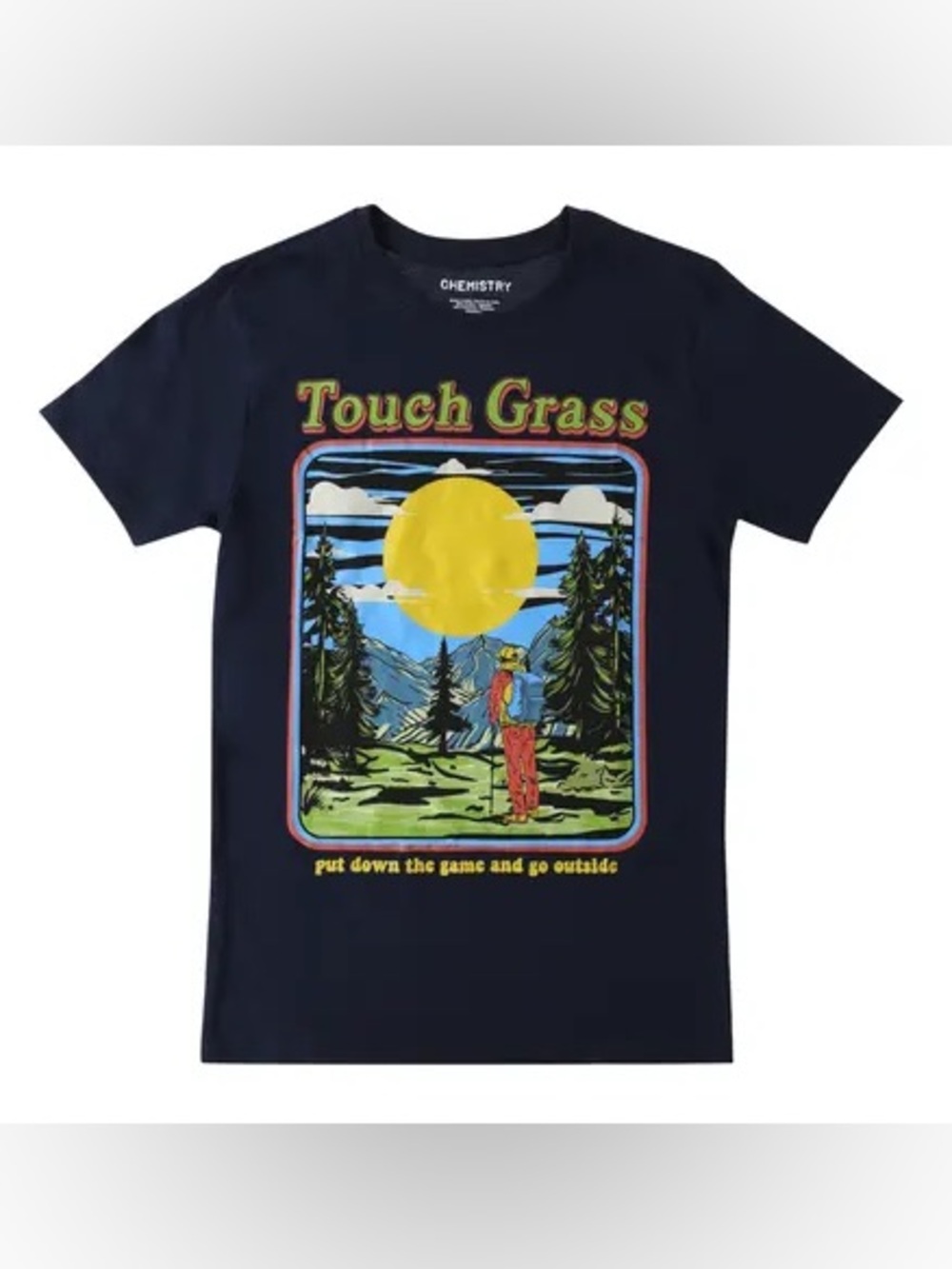 Chemistry “Touch Grass” Navy Graphic Tee (Unisex)